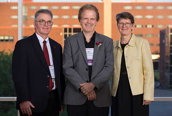 Photo of President Esterberg with Michael Sitton and Bob Christianson