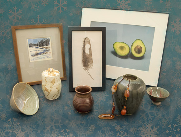Photo of some items available at Holiday Art Auction