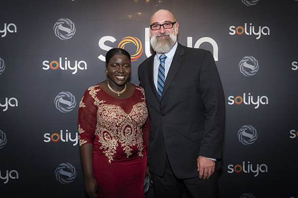 Photo of Ramatu Muhammed and Dr. Michael Popovic, both of SUNY Potsdam's international studies program