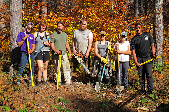 photo of wilderness education students and professor