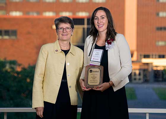 Photo of President Esterberg with Erin E. Wagner