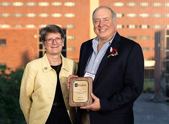 Photo of President Esterberg with John Priest