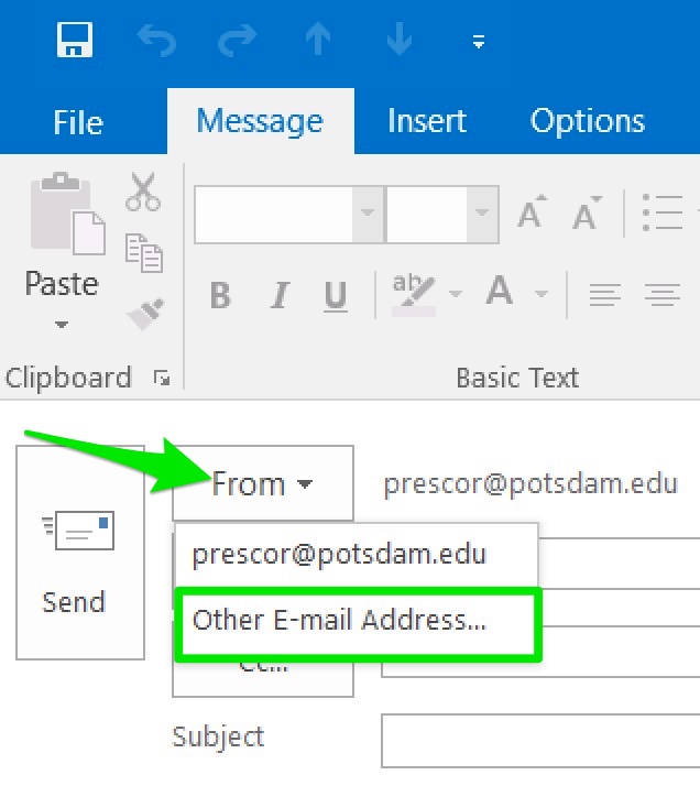Accessing Shared Mailboxes (Win) SUNY Potsdam