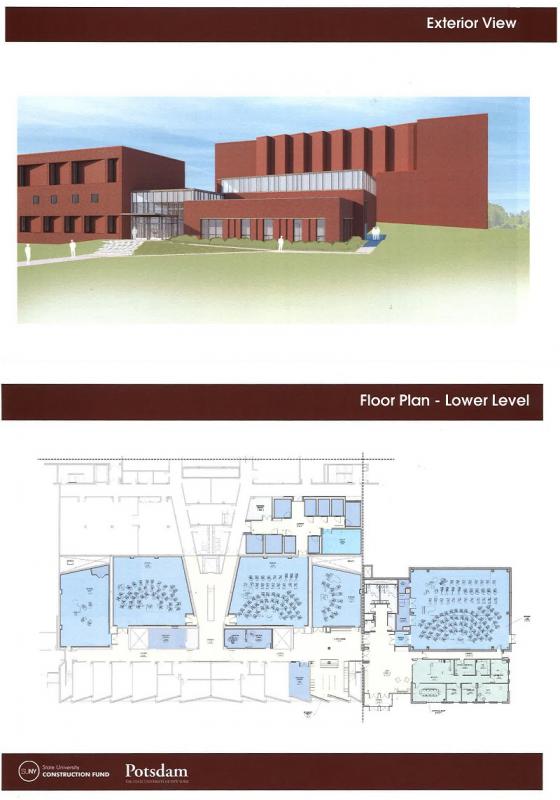 Crane School of Music with planned addition and renovation of Bishop Hall