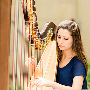 Harpist Anna Wiegandt ’16 will perform in an alumni recital at The Crane School of Music on Nov. 4.